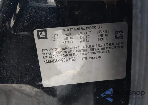 2016 Cadillac Cts V-Sport Premium z USA, uszkodzony, nr VIN 1G6AV5S88G0121068